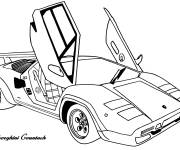 Coloriage Voiture de sport Lamborghini Countach