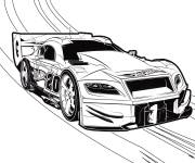 Coloriage Voiture de sport moderne en plein course