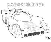 Coloriage Voiture de sport Porche 917k 1970