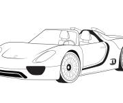 Coloriage Voiture de sport Porshe allemande