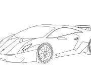 Coloriage Voiture Lamborghini avec moteur puissant