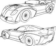 Coloriage Voiture sport en diff&eacute;rentes positions