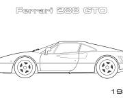 Coloriage Voiture sport Ferrari 288 Gto mod&egrave;le 1984