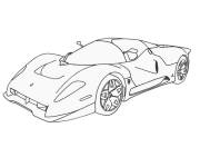 Coloriage et dessins gratuit Voiture sport Ferrari &agrave; dessiner à imprimer
