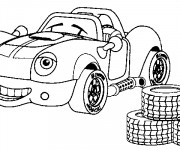 Coloriage Voiture avec le sourire sur le visage