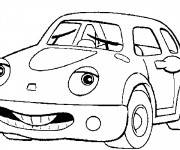 Coloriage Voiture avec un visage