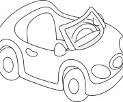 Coloriage Voiture cabriolet pour enfant