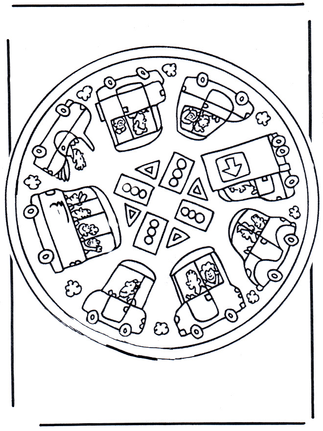 Coloriage Voiture Enfant mandala dessin gratuit à imprimer