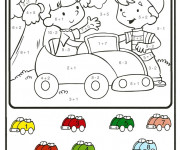 Coloriage Voiture et Enfants à colorier