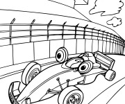 Coloriage Voiture Formule 1 humoristique