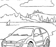 Coloriage Automobile et Nature