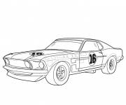 Coloriage et dessins gratuit Voiture de course mustang à imprimer