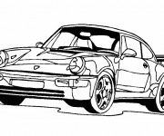 Coloriage Voiture Porsche coupé