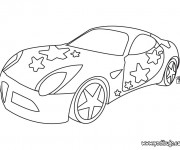 Coloriage Voiture Tuning en noir et blanc