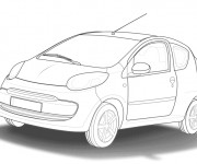 Coloriage Voiture Tuning vecteur