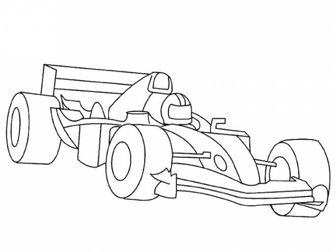 Coloriage et dessins gratuits Dessin voiture de course F1 à imprimer