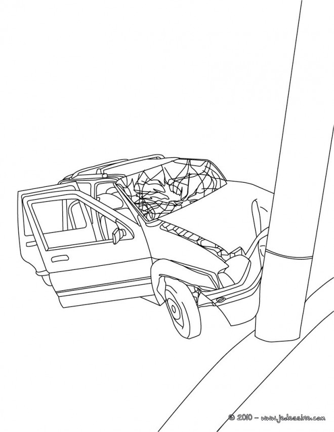 Wrecked Cars Coloring Pages Coloring Pages