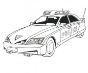 Coloriage Une voiture de police moderne