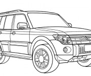 Coloriage Voiture 4×4 Mitsubishi