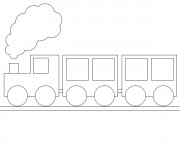Coloriage Train à colorier deux Wagon