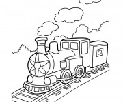 Coloriage Train à vapeur facile