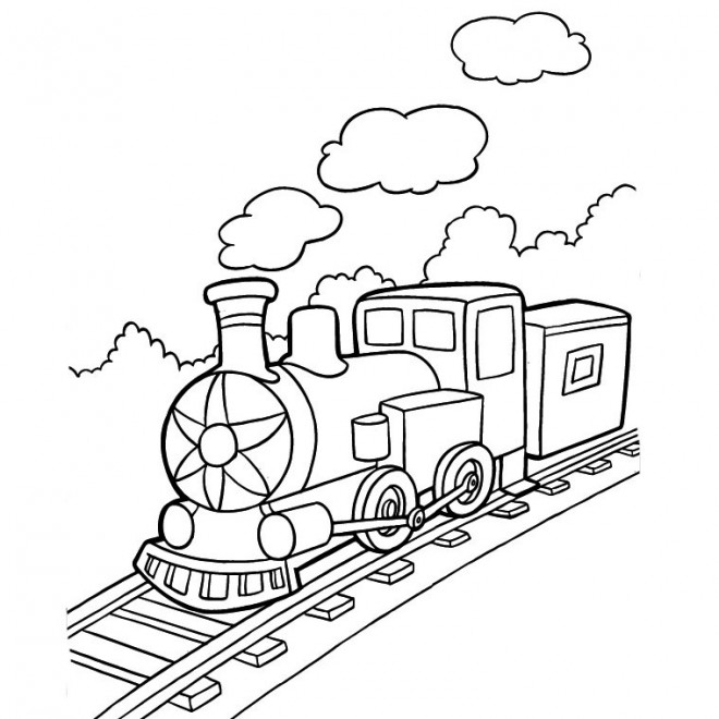 Coloriage Train à vapeur facile dessin gratuit à imprimer