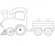 Coloriage et dessins gratuit Train facile à décorer à imprimer